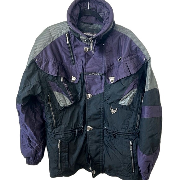 Spyder Jacket Coat Men's Size M Color Purple Black Gray USA Ski Thinsulate Lite - Picture 1 of 12